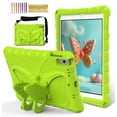 thumbnail image 1 of for iPad 10.2" 9th Gen 2021/8th Gen 2020/7th Gen 2019, for iPad Air 3rd 2019/Pro 10.5 2017 Case for Kids with 90° Rotatable Folding Butterfly Stand Shoulder Strap Cover, Grassgreen, 1 of 6