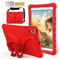 thumbnail image 1 of for iPad 10.2" 9th Gen 2021/8th Gen 2020/7th Gen 2019, for iPad Air 3rd 2019/Pro 10.5 2017 Case for Kids with 90° Rotatable Folding Butterfly Stand Shoulder Strap Cover, Red, 1 of 6