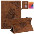 thumbnail image 1 of iPad 10.2 Case 2021, iPad 10.2 Case 2020/2019, Allytech Butterfly Embossed Shock Absorption Kickstand Pencil Holder Auto Sleep Wake Slim Cover Case for Apple iPad 10.2" 9th 8th 7th Generation, Brown, 1 of 6