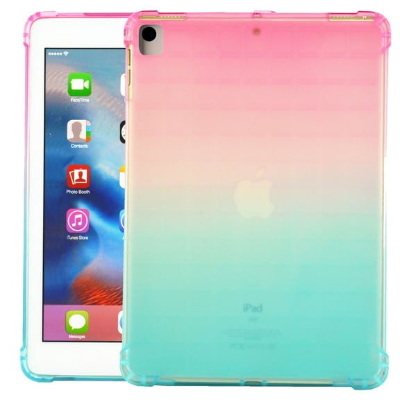 iPad 10.2 Case 2021, iPad 9th 8th 7th Gen Case, Allytech Soft TPU Silicone Gradient Shockproof Anti-scratch Protection Drop Proof Back Cover Shell for Apple iPad 10.2 inch 2021/ 2020/ 2019, Pink/Mint