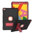 thumbnail image 1 of iPad 10.2 Case 7th Generation, Allytech Hybrid Dual Layers Heavy Duty Shockproof Defender Build Kickstand Drop Protection Case Cover for Apple iPad 7th Gen 2019, Black/Rose, 1 of 7