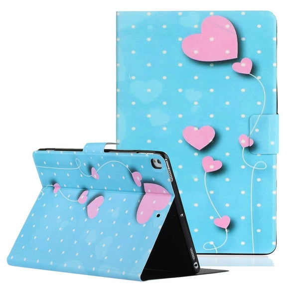 iPad 10.2" Case, iPad 7th Generation Cover, Allytech Ultra Slim Fit Lightweight Shockproof Smart Cover Auto Sleep Wake Multi Angle Stand Folio Flip Shell Case for Apple iPad 10.2",Hearts