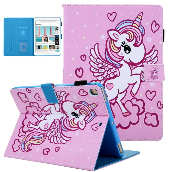 iPad 10.2 Case for iPad 8th 7th Gen 2020 2019, Allytech PU Leather Slim Fit Protection Smart Cover Auto Sleep Wake Pencil Holder Muilt Angle Stand Folio Flip Cover for Apple iPad 10.2",Flying Unicorn