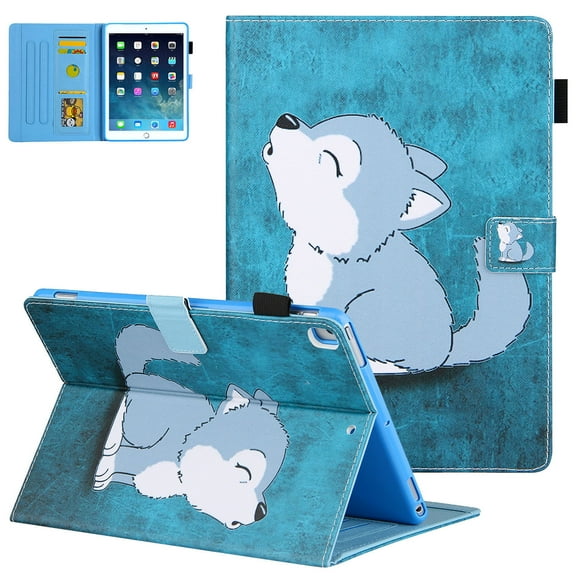 iPad 10.2" Case 8th 7th Generation, iPad Air 3rd Gen Case 10.5", Allytech PU Leather Flip Kickstand Auto Sleep Wake Shockproof Anti-scratch Magnetic Case Cover for Apple iPad 10.2",Wolf