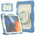 thumbnail image 1 of iPad 10.2 Case iPad 9th Gen 2021/iPad 8th Gen 2020/iPad 7th Gen 2019 Case,Rugged Protective Case with Tempered Glass Film 360° Rotatable Kickstand Handle Kid Proof Case for iPad 10.2",Blue, 1 of 8