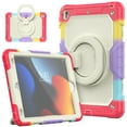 thumbnail image 1 of iPad 10.2 Case with Built-in Screen Protector, iPad 9th Gen Case/iPad 8th Gen Case/iPad 7th Gen Case, Dteck Heavy Duty Rugged Full Body Shockproof Case with 360 Ring Holder Grip,Camouflage Red, 1 of 8