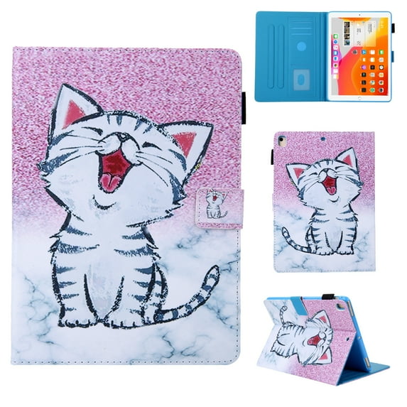 iPad 10.2 Case, Dteck Case for iPad 9th Gen/iPad 8th Gen/iPad 7th Gen/iPad Air 3/iPad Pro 10.5, Slim Fit Multi Angle Viewing Stand Folio Flip Smart Shell Auto Sleep Wake Shockproof Cover,Cat