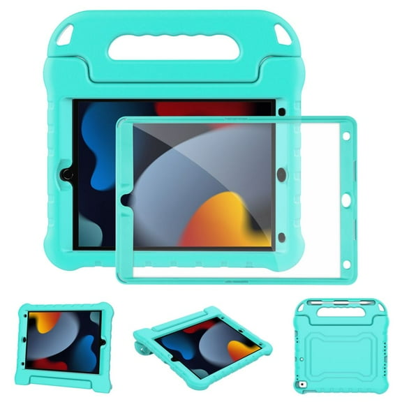 iPad 10.2 Case for Kids 2021/2020/2019 - iPad 9th/8th/7th Generaton Case for Kids with Built-in Screen Protector and Pencil Holder, Shockproof Handle Stand Kids Case for 10.2 Inch iPad