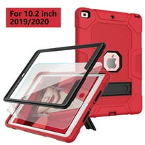 iPad 10.2 Case with Soft Screen Protector, iPad 8th Generation Case, iPad 7th Generation Case, Dteck Heavy Duty Hybrid Rugged Shockproof Case with Kickstand for iPad 10.2-inch 2020/2019, Red