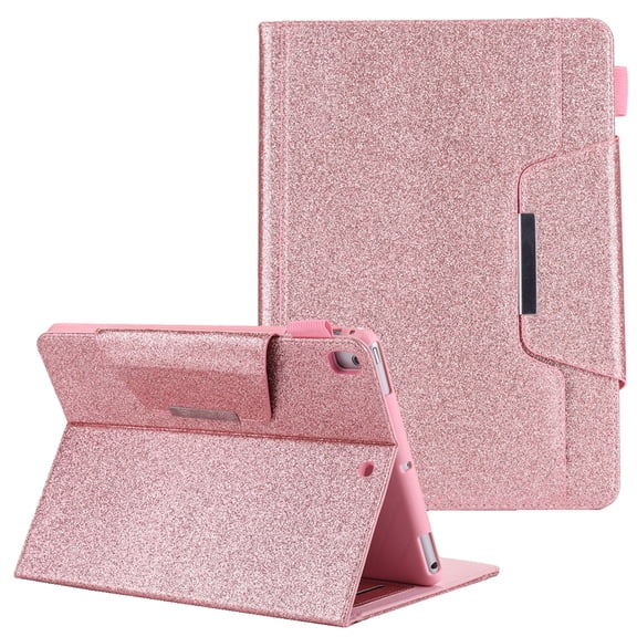 iPad 10.2" Case, iPad 7th Generation Case, Allytech Glitter Shockproof PU Leather Premium PU Leather Document Pocket Auto Sleep Wake Multi Angle Stand Protection Cover for Apple iPad 10.2",Rosegold