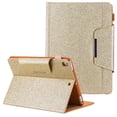 thumbnail image 1 of iPad 10.2" Case, iPad 7th Generation Case, Allytech Glitter Shockproof PU Leather Premium PU Leather Document Pocket Auto Sleep Wake Multi Angle Stand Protection Cover for Apple iPad 10.2",Gold, 1 of 8