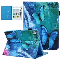iPad 10.2 Case for iPad 8th 7th Gen 2020 2019, Allytech PU Leather Slim Fit Protection Smart Cover Auto Sleep Wake Pencil Holder Muilt Angle Stand Folio Flip Cover for Apple iPad 10.2",Blue Butterfly