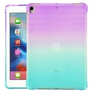 iPad 10.2 Case, iPad 8th 7th Gen Case, Allytech Soft TPU Silicone Gradient Shockproof Anti-scratch Protection Drop Proof Back Cover Shell for Apple iPad 8th 7th Generation 2019, Purple/Mint
