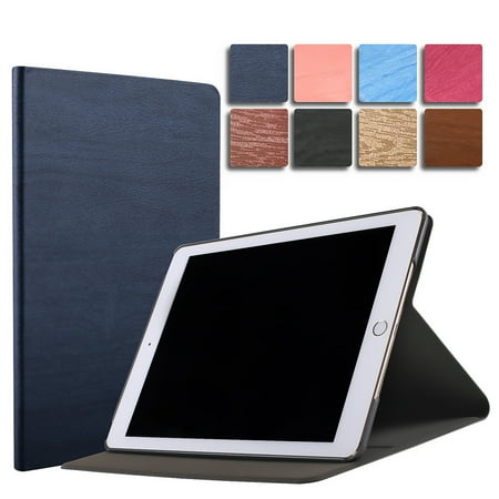 iPad 10.2 Inch 9 8 7 2021 2020 2019 [iPad 9th / 8th / 7th Gen ] A2197 A2270 A2602 Tree Texture Folio Smart Cover with Protective Sleek & Classic Design - Navy Blue