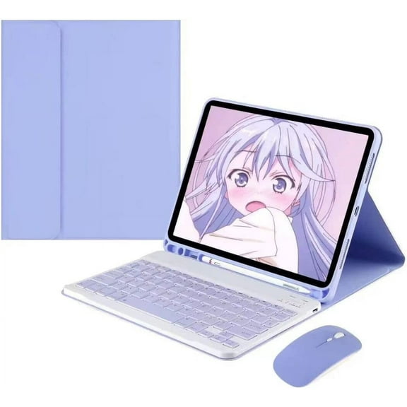 iPad 10.2 Keyboard Case with Mouse, Case for iPad 9th Gen 2021/8th 2020/7th 2019/iPad Air 3/iPad Pro 10.5 with Keyboard and Mouse, Detachable Magnetic Keyboard Cover with Pencil Holder