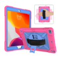thumbnail image 1 of iPad 10.2 Shockproof Case with Screen Protector, Dteck Heavy Duty Rugged 3 Layer Hybrid Rugged Case with Rotatable Hand Strap Kickstand For iPad 10.2" 8th Gen 2020/ iPad 7th Gen 2019, Rose/Blue, 1 of 7
