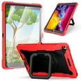 thumbnail image 1 of iPad 10.2-inch 2020/2019 Case with Soft Screen Protector, Dteck 3 in 1 Hybrid Rugged Shockproof Handle Kickstand Case with Shoulder Strap for iPad 8th Gen/iPad 7th Gen,Red+Black, 1 of 8