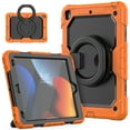 thumbnail image 1 of iPad 10.2 inch Case, iPad 9th/8th/7th Gen Case with 360° Ring Holder, Dteck Heavy Duty 3 in 1 Shockproof Bumper Full Body Drop Protection with Built-in Screen Protector, Orange+Black, 1 of 8