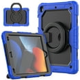 thumbnail image 1 of iPad 10.2 inch Case, iPad 9th/8th/7th Gen Case with 360° Ring Holder, Dteck Heavy Duty 3 in 1 Shockproof Bumper Full Body Drop Protection with Built-in Screen Protector, Blue+Black, 1 of 8