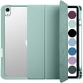 thumbnail image 1 of iPad Air 5th 4th 6th 11th [ Air 11 / 6 2024 / 5 2022 / 4 2020 ] A2588 A2316 MYFQ2LL/A MYFP2LL/A MYFN2LL/A MYFQ2LL/A Pencil Holder Soft Corner with PC Back Cover - Light Green, 1 of 8