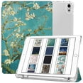 thumbnail image 1 of iPad Air 5th 4th 6th 11th [ Air 11 / 6 2024 / 5 2022 / 4 2020 ] A2588 A2316 MYFQ2LL/A MYFN2LL/A MYFQ2LL/A UltraPrinted Printed TPU Transparent Cover with Pencil Holder - Blossom, 1 of 7