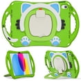 thumbnail image 1 of iPad 10.9 inch 10th Generation Case for Kids, TECH CIRCLE Heavy Duty Rugged Protection Kid-Friendly Handle Stand Shoulder Strap Cute Cat Case for Apple iPad 10th Generation 10.9 inch 2022,Green, 1 of 9