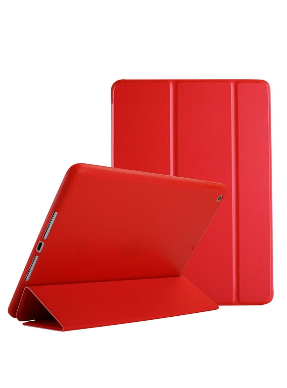 iPad 10 Gen 2022 10.9 Inch [iPad 10th ] A2696 A2757 A2777 MPQ13LL/A MPQ33LL/A MPQ03LL/A MPQ23LL/A MPQ93LL/A MPQC3LL/A MPQ83LL/A MPQA3LL/A Smart Trifold Lightweight Soft Silicone TPU Back Case - Red