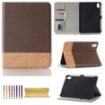 thumbnail image 1 of for iPad 10th Gen 10.9" 2022 with Card Slots & Cash Pocket Case, Premium PU Leather Business Folio Stand Cover  - Multiple Viewing Angles Kickstand Tablet Cover for iPad 10th Generation, Brown, 1 of 6