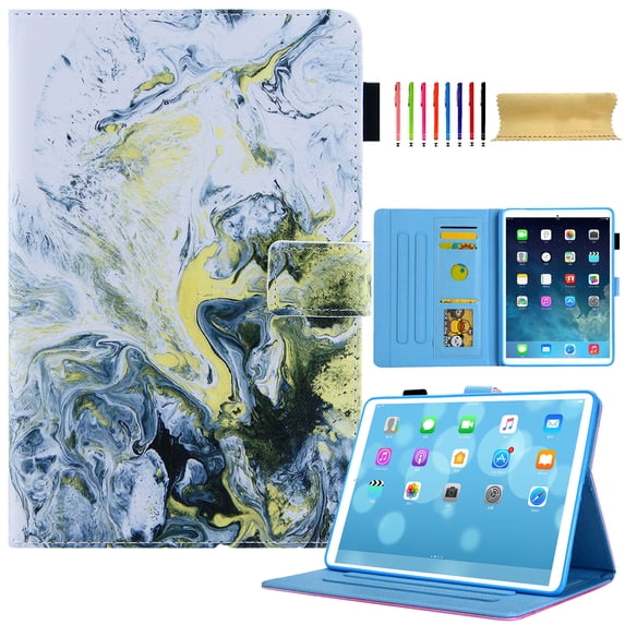 for iPad 10th Gen 10.9" 2022 Case, Lovely Pattern Soft Rubber Back Cover, Protective Leather Case, Adjustable Stand Magnetic Auto Wake/Sleep Smart Case for iPad 10th Gen 10.9" 2022,N-gold/white marble