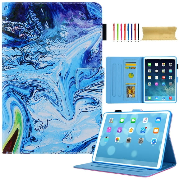 for iPad 10th Gen 10.9" 2022 Case, Lovely Pattern Soft Rubber Back Cover, Protective Leather Case, Adjustable Stand Magnetic Auto Wake/Sleep Smart Case for iPad 10th Gen 10.9" 2022,C-blue marble