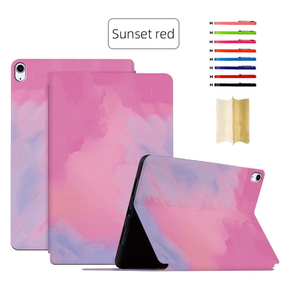 for iPad 10th Gen 10.9" 2022 Case, Pattern Marble Multi-Angle View with Adjustable Stand Auto Wake/Sleep Function Full Body Protective Flip Folio Case for iPad 10th Gen 10.9" 2022, Sunset Red