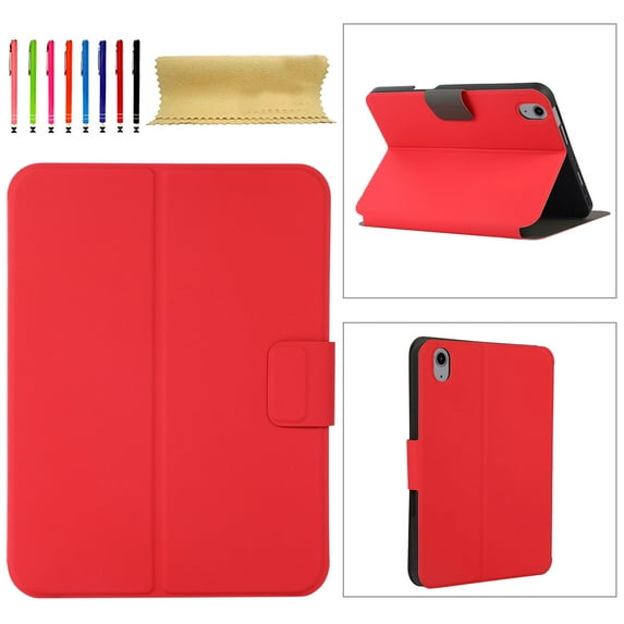 for iPad 10th Gen 10.9" 2022 Smart Case , Magnetic Folio Case Protective Hybrid Slim Tri-fold Stand Auto Wake/Sleep with Pencil Holder For iPad 10th Gen 10.9" 2022, Red
