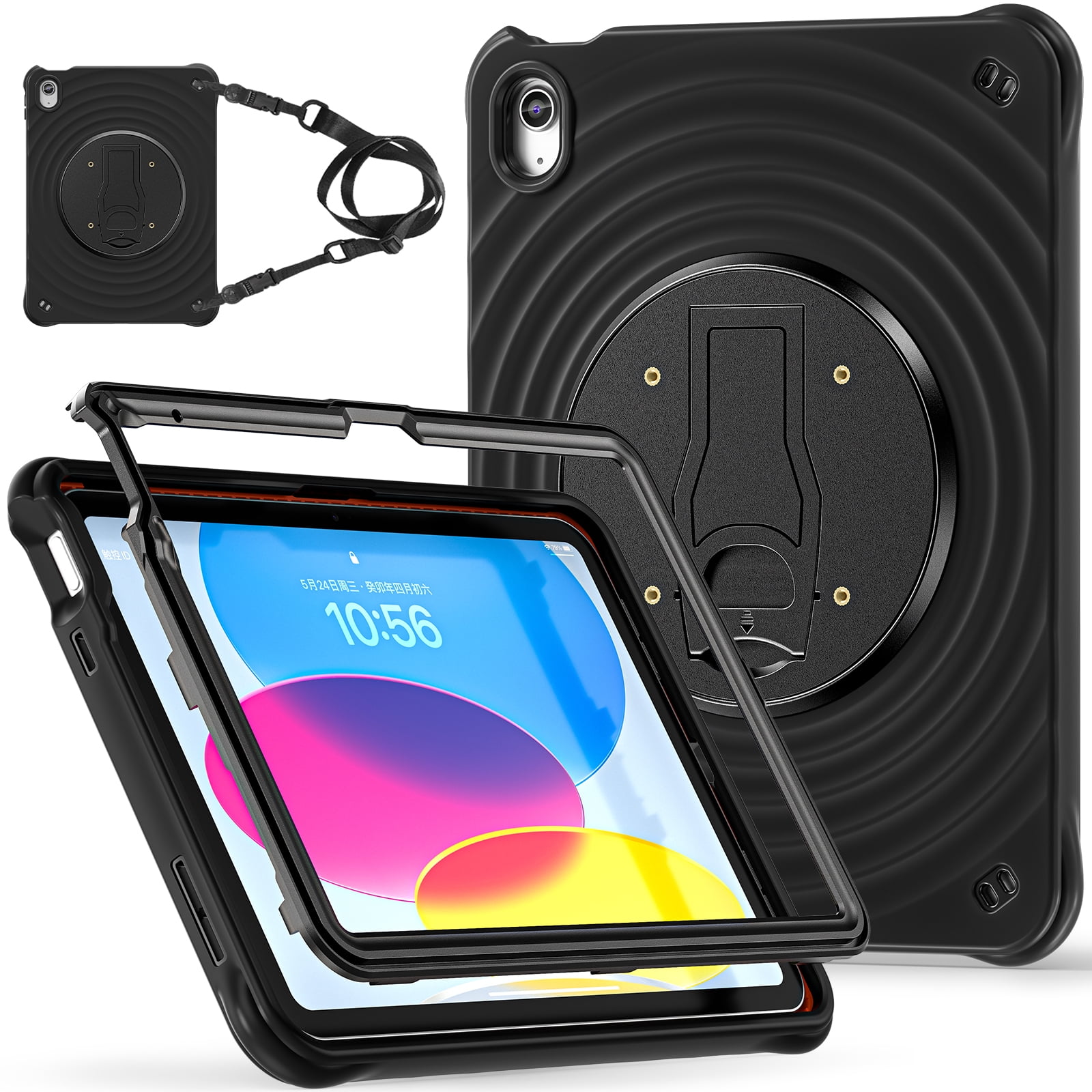 for iPad 10th Gen 10.9 Inch 2022 Kids Case with [Rotating Adjustable ...