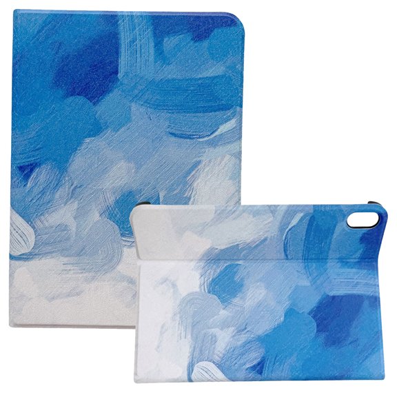 iPad 10th Gen Case 10.9" 2022, Allytech Marble PU Leather Multi-Angle Viewing Flip Stand Anti-Slip Scratch Free Protective Case for iPad 10.9 2022(10th Generation), Blue + White