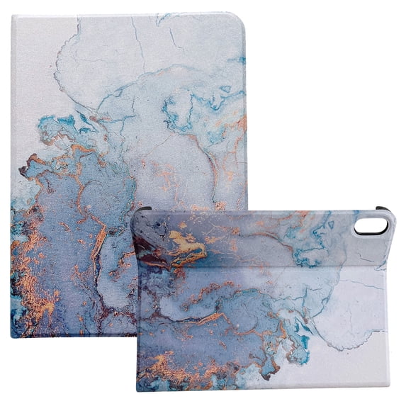 iPad 10th Gen Case 10.9" 2022, Allytech Marble PU Leather Multi-Angle Viewing Flip Stand Anti-Slip Scratch Free Protective Case for iPad 10.9 2022(10th Generation), Gray + Gold