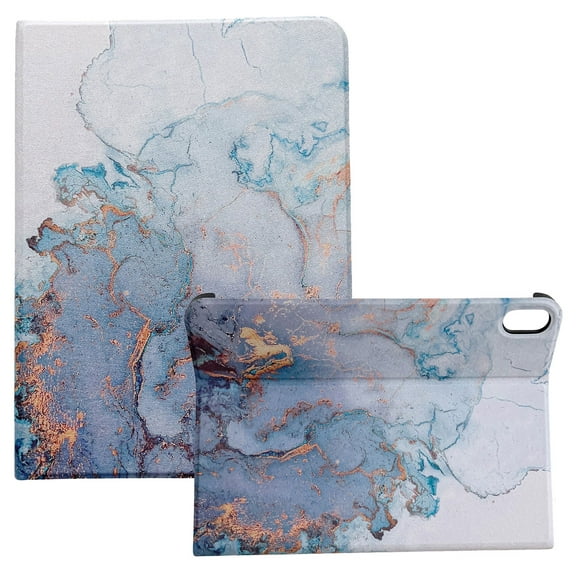 iPad 10th Gen Case 10.9" 2022, Allytech Marble PU Leather Multi-Angle Viewing Flip Stand Anti-Slip Scratch Free Protective Case for iPad 10.9 2022(10th Generation), Gray + Gold