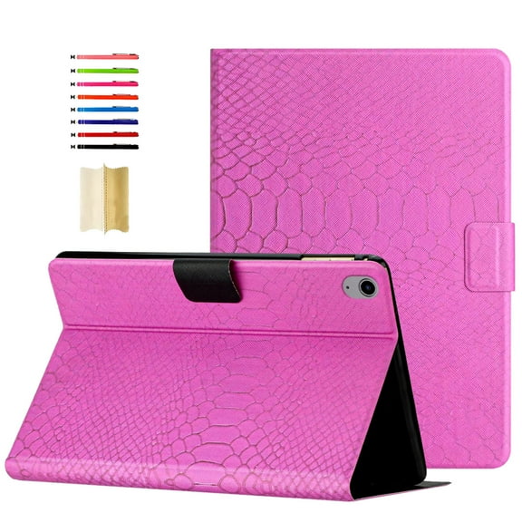 for iPad 10th Gen Case - Apple iPad 10th Generation 10.9 inch 2022 Soft PU Leather Stand Folio Case Smart Cover, Auto Sleep/Wake, Multiple Viewing Angles,Rose