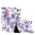 thumbnail image 1 of for iPad 10th Generation 10.9" 2022 Case, Cute Patterned Slim Multi-Angle Viewing Folio Magnetic Stand Wallet Card Slot Auto Sleep Wake Smart Women Ladies for iPad 10th Gen 2022, Purple Butterfly, 1 of 10