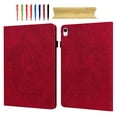 thumbnail image 1 of for iPad 10th Generation 10.9" 2022 Case - Shockproof Light Weight Protective Embossed Floral PU Leather with Pen Slot & Kickstand & Card Slots Case Cover for iPad 10th Gen 10.9 inch, Red, 1 of 8