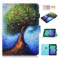 thumbnail image 1 of for iPad 10th Generation 10.9" (2022) with Pencil Holder Leather Multi-Angle Viewing Folio Magnetic Stand Wallet Card Slot with Auto Sleep Wake Smart Cover for iPad 10.9 Inch 2022, Tree, 1 of 9