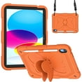 thumbnail image 1 of iPad 10th Generation 10.9 Inch 2022 Case with Kickstand Butterfly Wings Pencil Holder, TECH CIRCLE Heavy Duty Hard Rugged Protective Kids Girls Cover for iPad 10th Gen 10.9 Inch 2022,Orange, 1 of 6