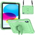 thumbnail image 1 of iPad 10th Generation 10.9 Inch 2022 Case with Kickstand Butterfly Wings Pencil Holder, TECH CIRCLE Heavy Duty Hard Rugged Protective Kids Girls Cover for iPad 10th Gen 10.9 Inch 2022,Green, 1 of 6