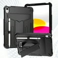thumbnail image 1 of for iPad 10th Generation 10.9 inch 2022 Tablet Case, Silicone Hard Back Kids Friendly Cover Built in Stand Shockproof Heavy Duty Protection for iPad 10th Generation 10.9 inch, Black, 1 of 5