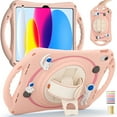 thumbnail image 1 of for iPad 10th Generation 10.9 inch Shockproof Case for Kids, Heavy Duty with Wristband Stand EVA Silicone Rotating Handle Grip Rugged Case Cover for iPad 10th Gen 10.9" 2022 - Pink, 1 of 15