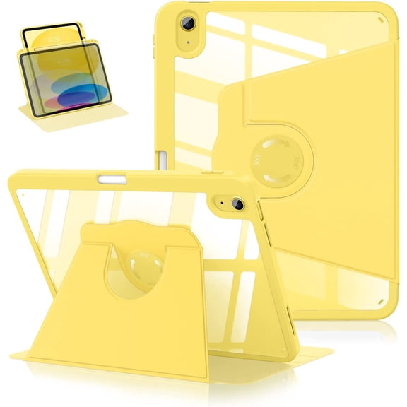 iPad 10th Generation 2022 Case with Pencil Holder - (360 Degree Rotation & Auto Wake/Sleep), Premium Folio Stand Case with Flexible Viewing Angles for Apple iPad 10.9 Inch 2022