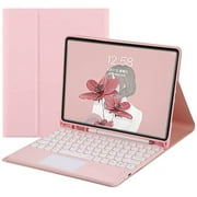 iPad 10th Generation 2022 Keyboard Case with Touchpad Cute Round Key Color Keyboard iPad 10 10.9 inch Detachable Touch Keyboard Slim Smart Cover with Pencil Holder