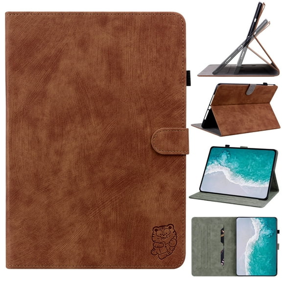 iPad 10th Generation Case 10.9 Inch 2022, Magnetic Premium Leather Retro Folio Stand Smart Cover with Pencil Holder - Auto Wake/Sleep and Multiple Viewing Angles, Brown