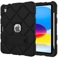 thumbnail image 1 of iPad 10th Generation Case 10.9 Inch 2022, TECH CIRCLE iPad 10.9 inch Case with Kickstand Heavy Duty Shockproof Rugged Protective Hybrid Three Layer Camera Protection Cover for Kids Boys Men, Black, 1 of 6