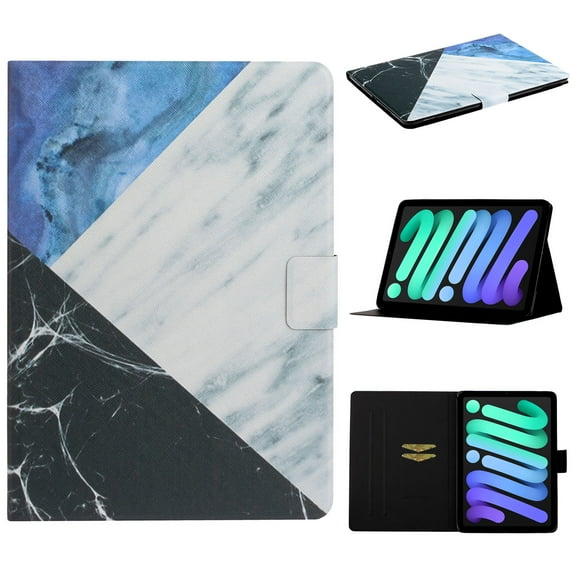 iPad 10th Generation Case 10.9 inch 2022, Marble Patterned Slim Multi-Angle Viewing Folio Magnetic Stand Wallet Card Slot with Auto Sleep Wake Smart for Apple iPad 10th Gen 10.9 inch 2022, Blue Marble