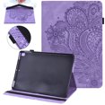 thumbnail image 1 of iPad 10th Generation Case 10.9 inch 2022, TECH CIRCLE 3D Embossed Flower PU Leather Flip Folio Stand Wallet Cover with Pencil Holder Card Pockets for Apple iPad 10th Generation 10.9 Inch,Purple, 1 of 12